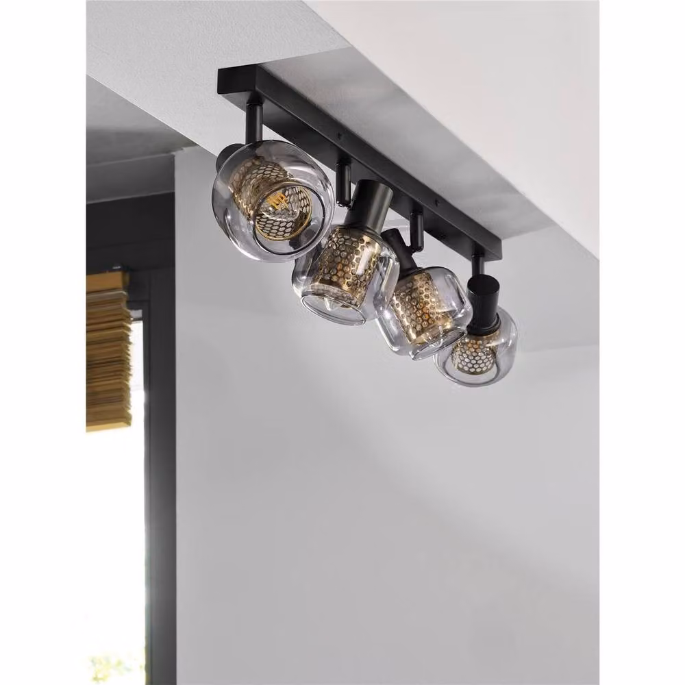 Osram Decor Spot Firefly LED Ceiling Light, 11.2W, E14, Dimmable Warm White, Black and Gold/Brass – 4