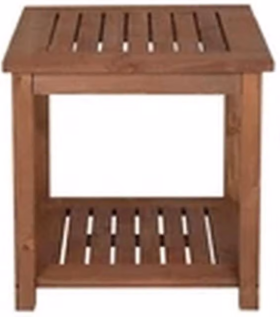 EONLION Brown Wooden Square Side Table for Indoor and Outdoor Garden Use