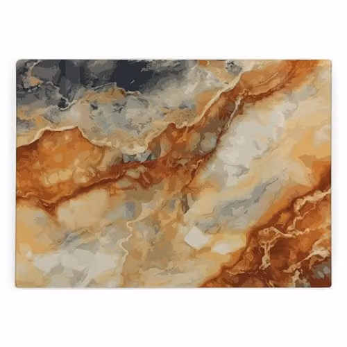 Purely Home Brown Marble Rectangular Glass Worktop Protector with Non-Slip Feet, W: 39 cm, D: 28.5 cm