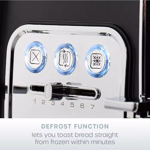 Swan Serenity ST19024BLK 4 Slice Toaster with Matt Finish, 6 Browning Levels, Temperature Control, Reheat and Defrost Functions, 2100W, Black – 3