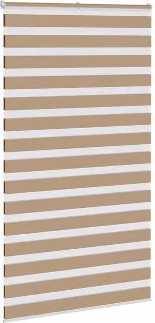 Berkfield Home Elegant Zebra Blind in Sand Brown, W: 130 cm, H: 230 cm