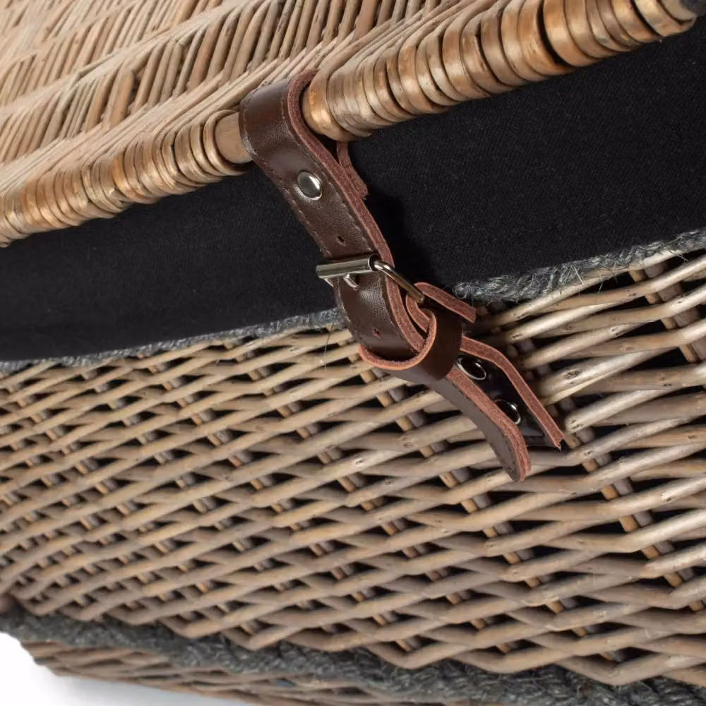Red Hamper Antique Wash Picnic Basket with Rope Handles in Taupe, W: 72 cm – 3