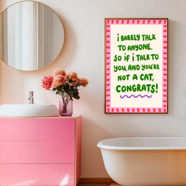 The Paper Tail Congrats Cat Art Print, Multicolour, H 29.7 cm x W 21.0 cm
