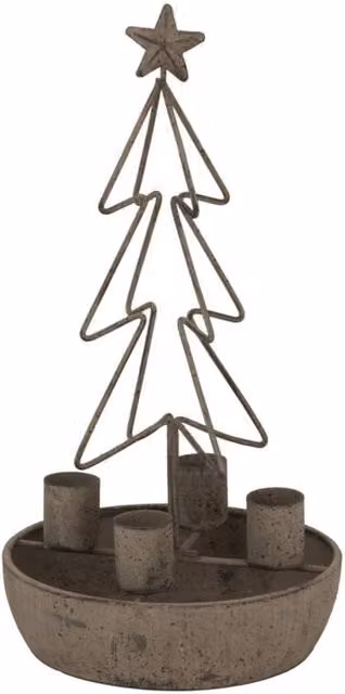 KDMD Rustic Metal Star and Tree Candle Holder in Brown for Christmas Decor – 1