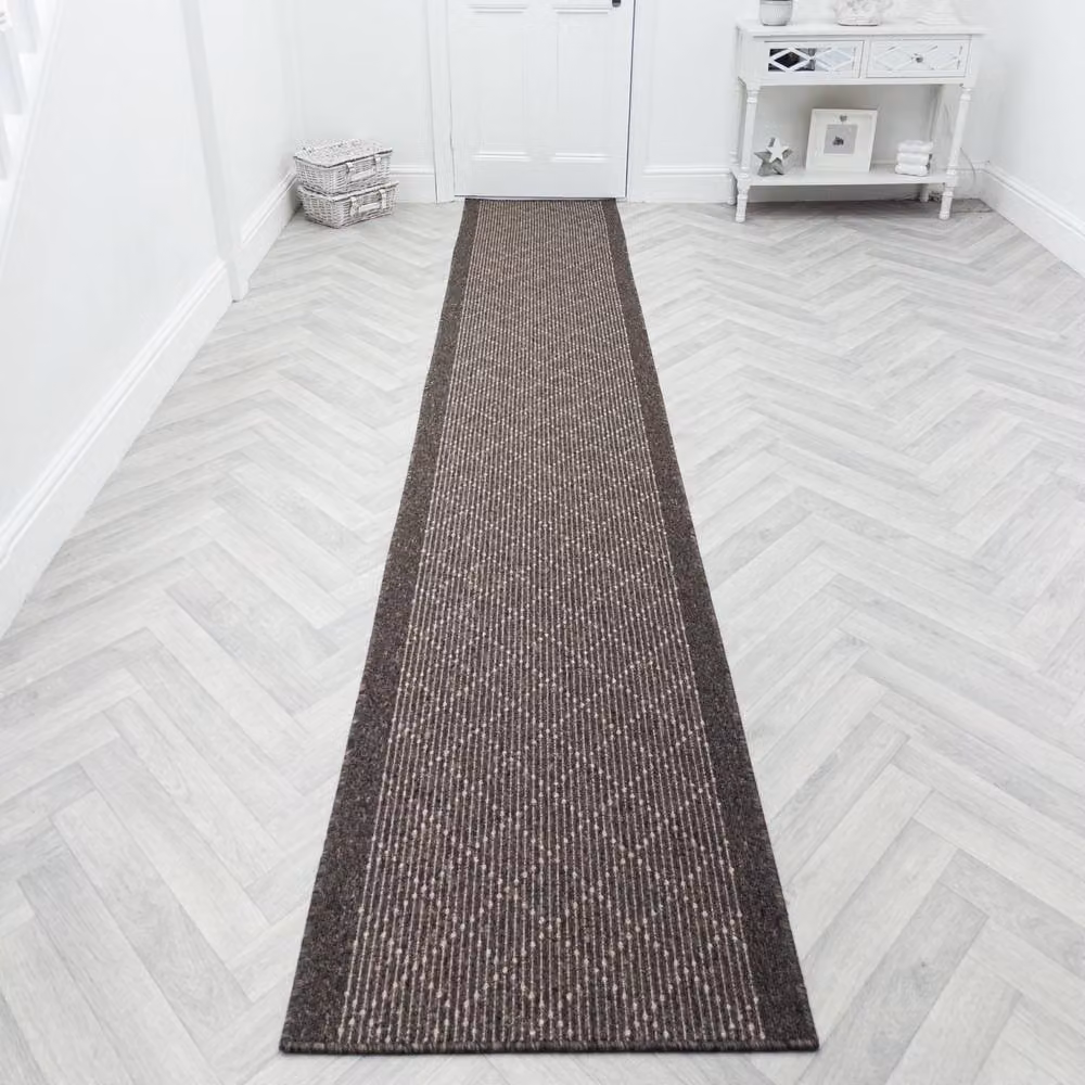 runrug Boulevard Non-Slip Hardwearing Hallway Runner Rug in Brown, W: 80 cm, L: 300 cm – 4