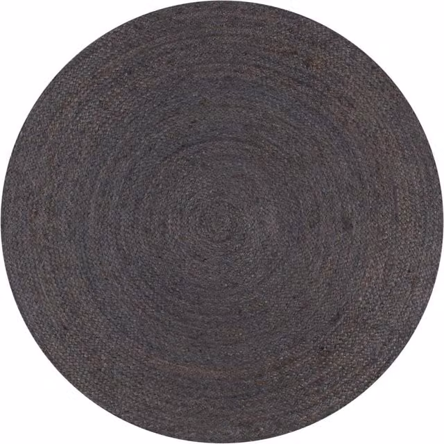 Berkfield Home Handmade Braided Jute Round Rug in Grey, Diameter: 100 cm – 1