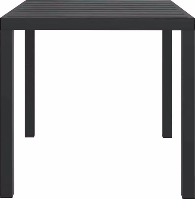 Berkfield Home Square Garden Table in Black Aluminium and WPC, W/D/H: 80 x 80 x 74 cm