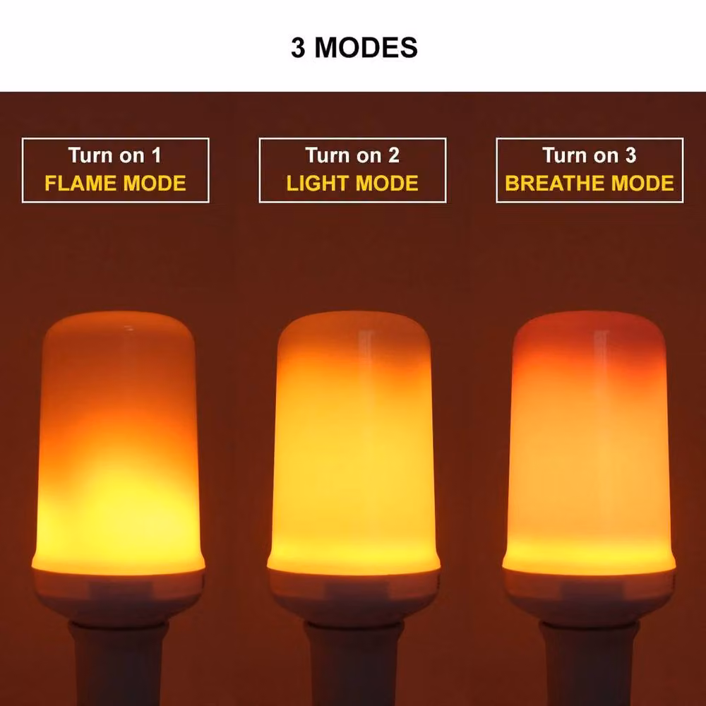 SPETLEK Flame Fire Effect E27 LED Candle Light Bulb in White and Transparent – 2