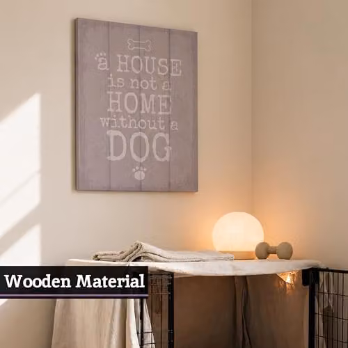 Premier Housewares Orsina Dog Wall Plaque, Rustic Wooden Illustration, W/D/H: 25.0 x 1.0 x 30.0 cm – 3