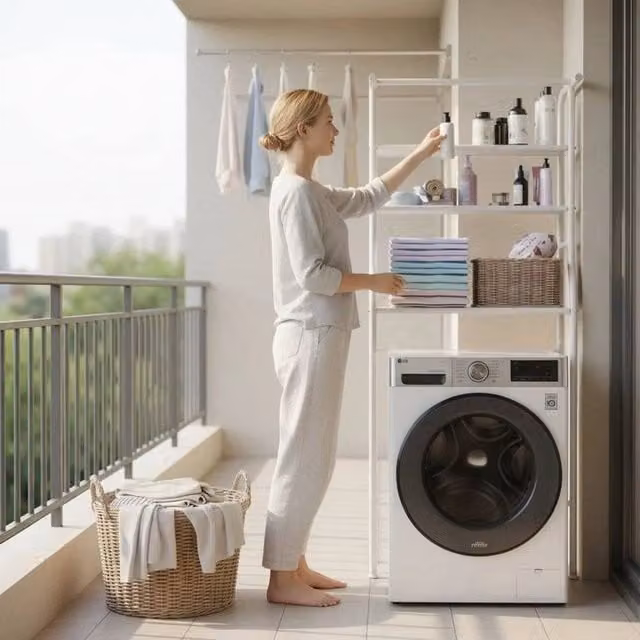 EONLION 3 Tier Metal Over Toilet Storage Rack in White