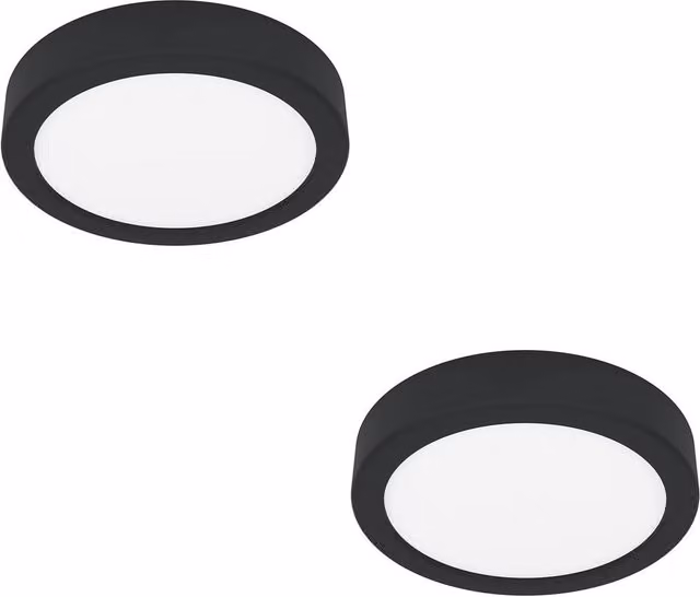 Loops 2 Pack Black Minimalist LED Ceiling Lights with Bulbs Included – 1