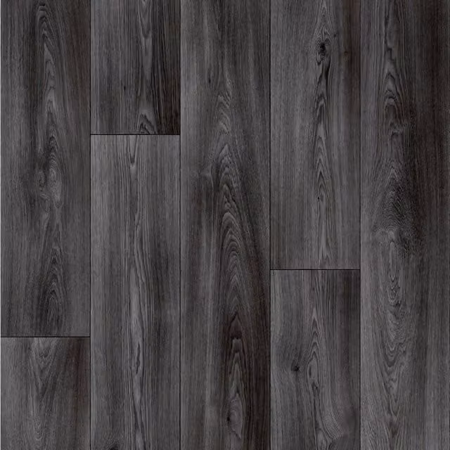 Primus Black Wood Effect Felt Backed Vinyl Flooring Sheet, W: 100 cm, L: 300 cm, Thickness: 2.5 mm