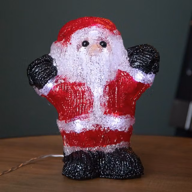 Samuel Alexander Red Light Up Christmas Ice Santa with 12 Cool White LEDs, 16 cm – 1
