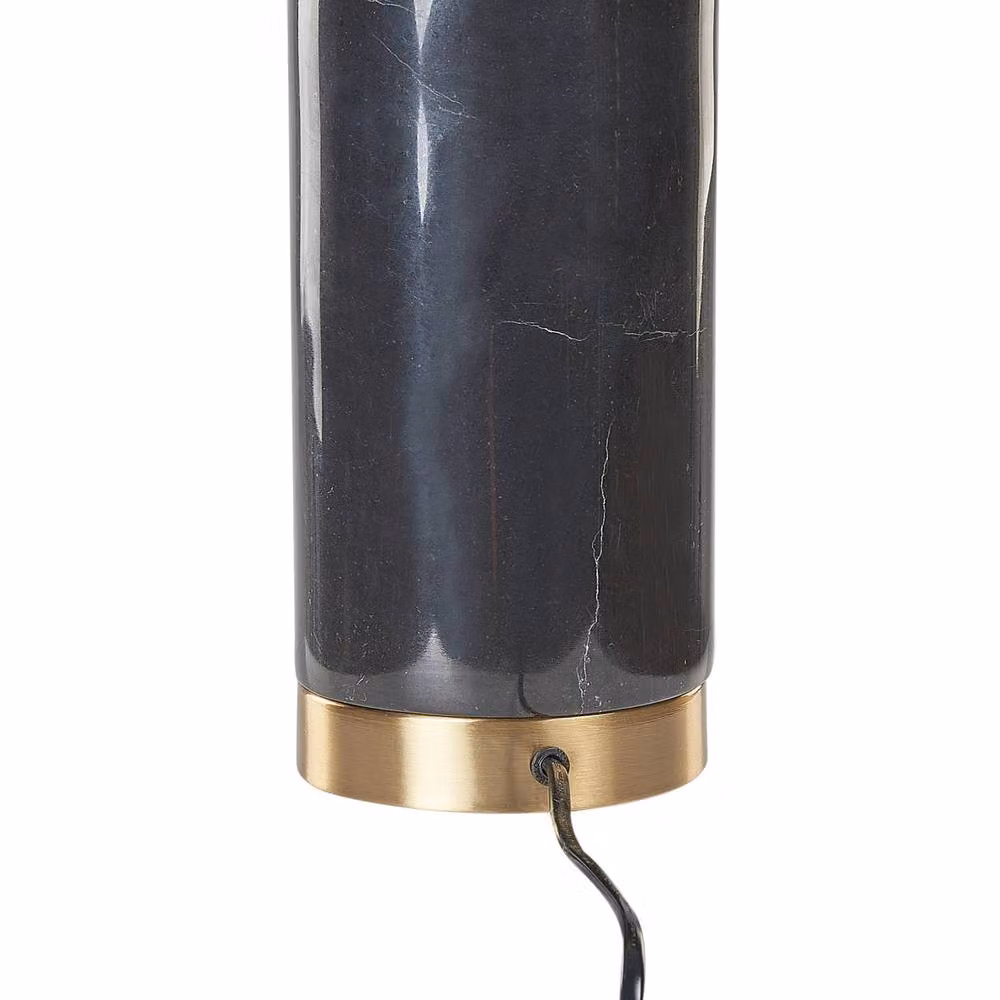 Wyld and Coco Modern Table Lamp with Black Marble Base, Gold Arm and Transparent Glass Sphere Shade – 3