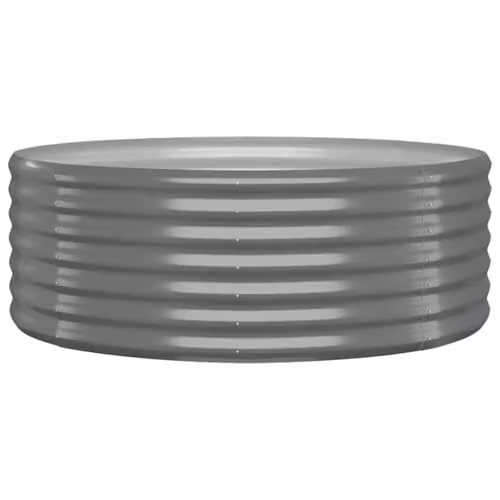 vidaXL Grey Galvanised Steel Garden Raised Bed W/D/H: 100 x 100 x 36 cm