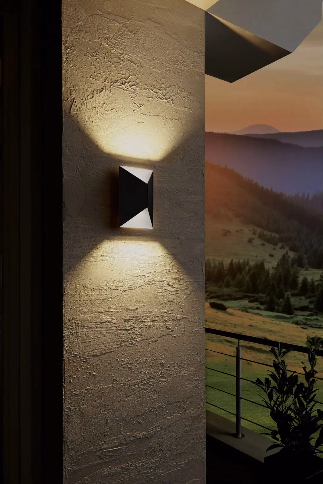 Loops 2 Pack Anthracite and White Trapeze IP44 Outdoor LED Wall Light – 3