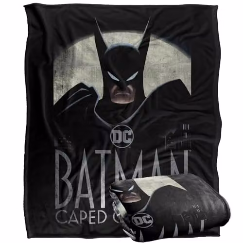 LOGOVISION Batman Caped Crusader Animated Series Super Soft Fleece Throw Blanket, Multicolour, W: 152.0 cm, D: 127.0 cm – 1