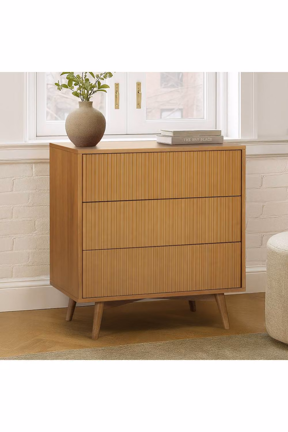 Teamson Home Tremolo 3 Drawer Acacia Wood Chest of Drawers in Sand – 2