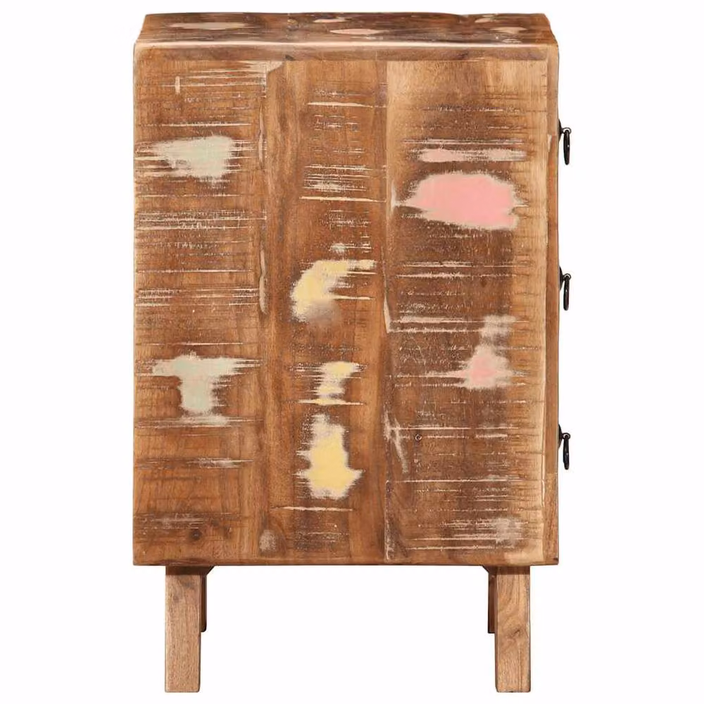 Berkfield Home Rustic Reclaimed Solid Wood Bedside Cabinet, Brown, W/D/H: 37 x 32 x 50 cm – 2