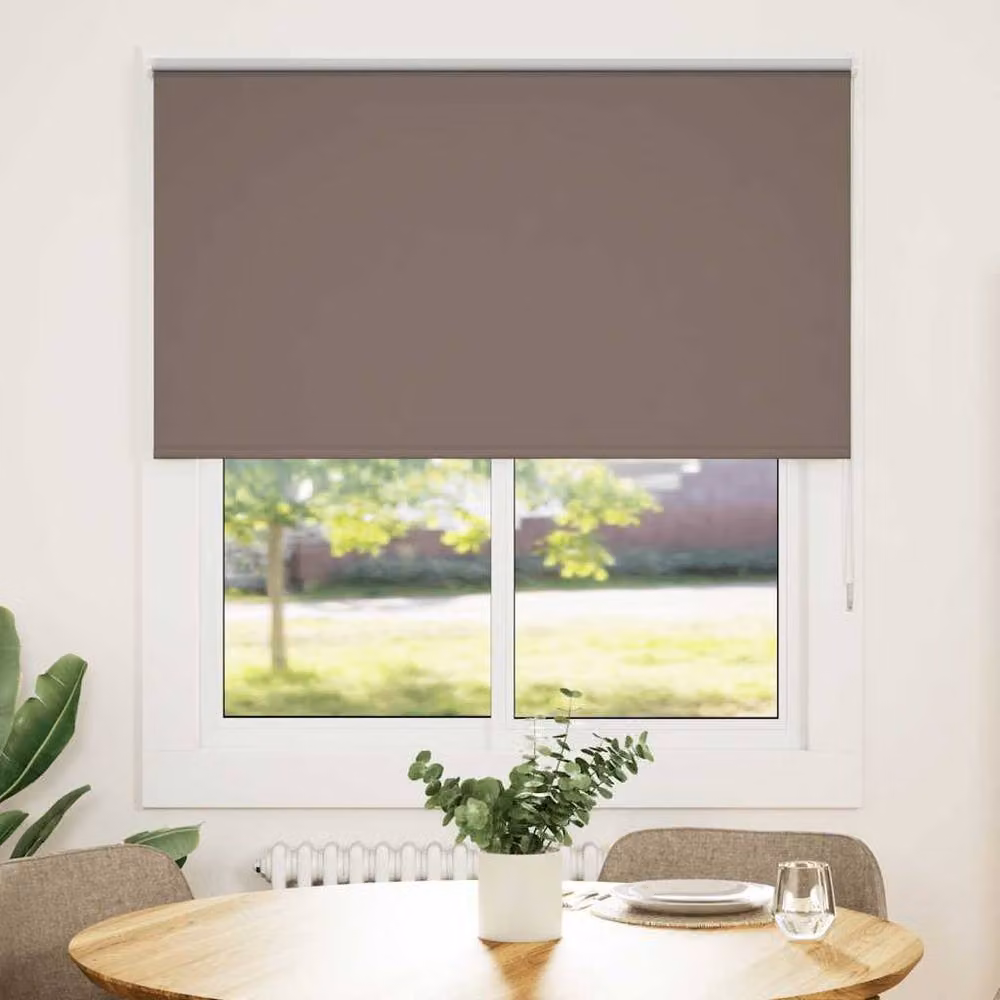 Berkfield Home Brown Blackout Roller Blind, Thermal Insulating Polyester Fabric, W: 110 cm, H: 230 cm – 2