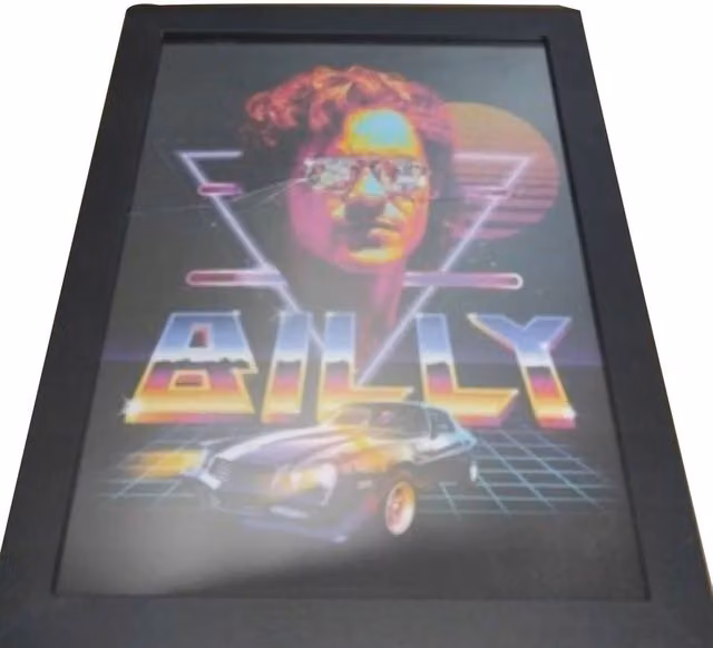Stranger Things Billy Retro Paper Poster in Black and Multicolour