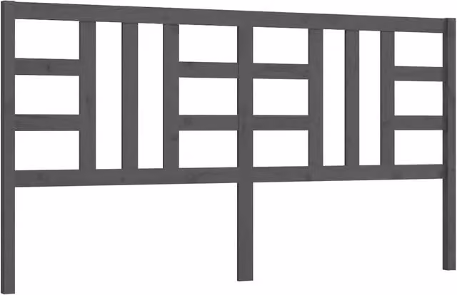 Berkfield Home Grey Rustic Solid Pine Wood Bed Headboard W: 206 cm, D: 4 cm, H: 100 cm