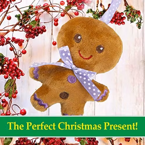 VFM Gingerbread Mini Plush Hanging Christmas Animal Decorations, Pack of 4, Multi-Colour – 5