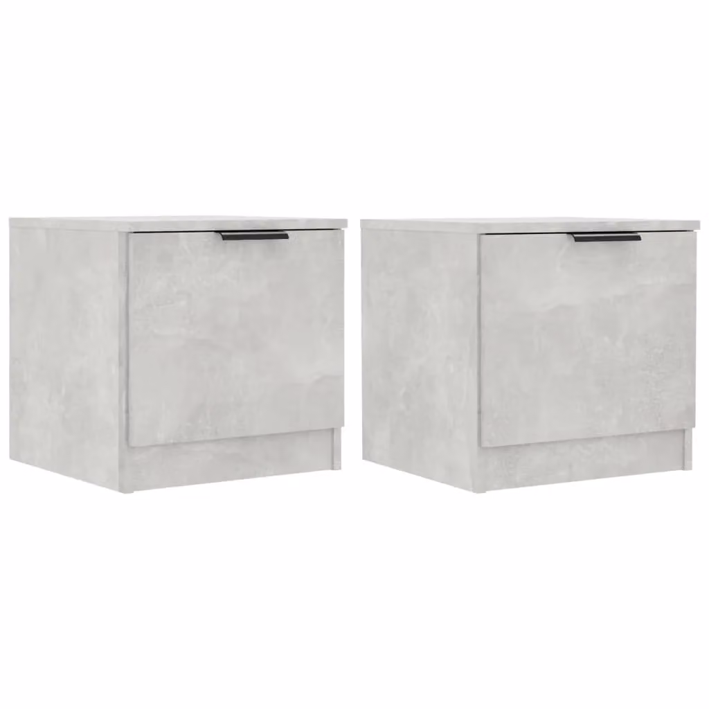 Berkfield Home Bedside Cabinets, 2 Piece, Concrete Grey, W/D/H: 40 x 39 x 40 cm – 1