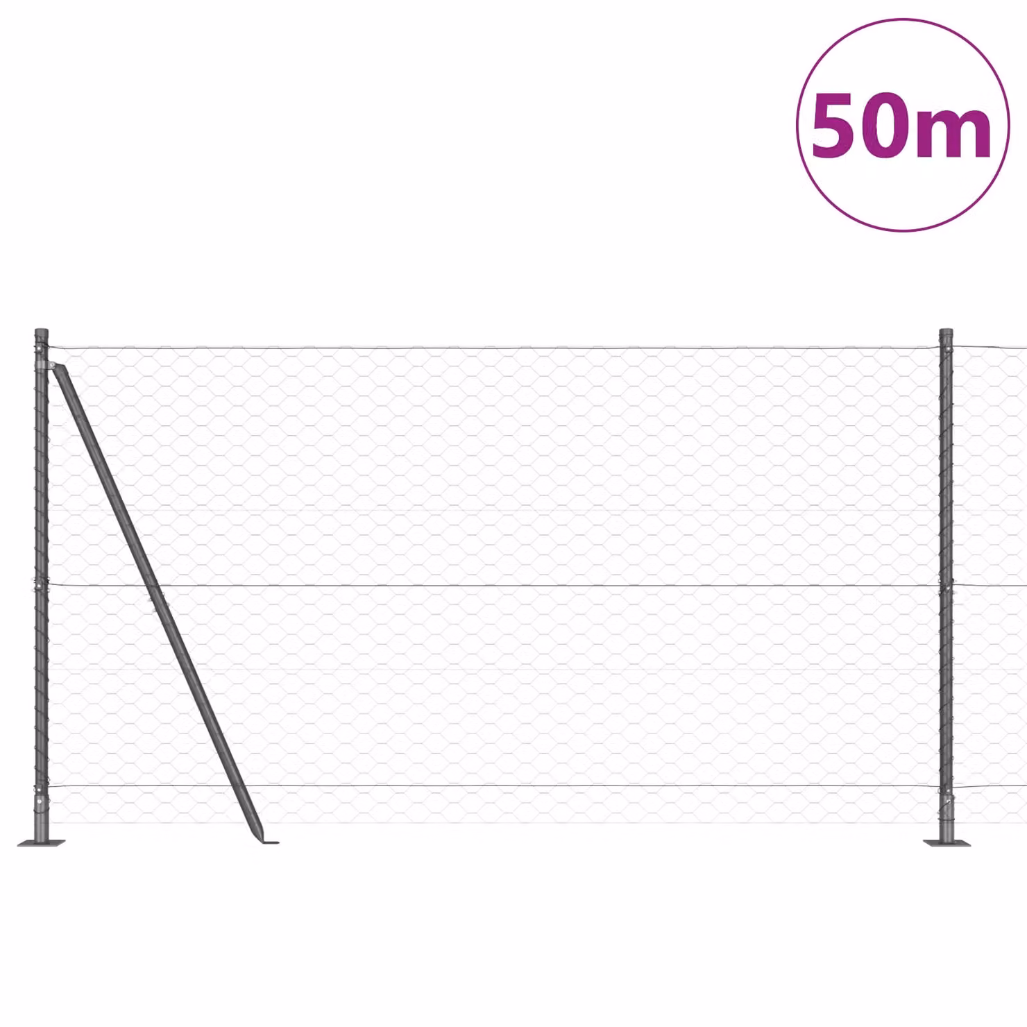 Berkfield Home Grey Steel Hexagon Fence, H: 1.2 m x L: 50 m – 2