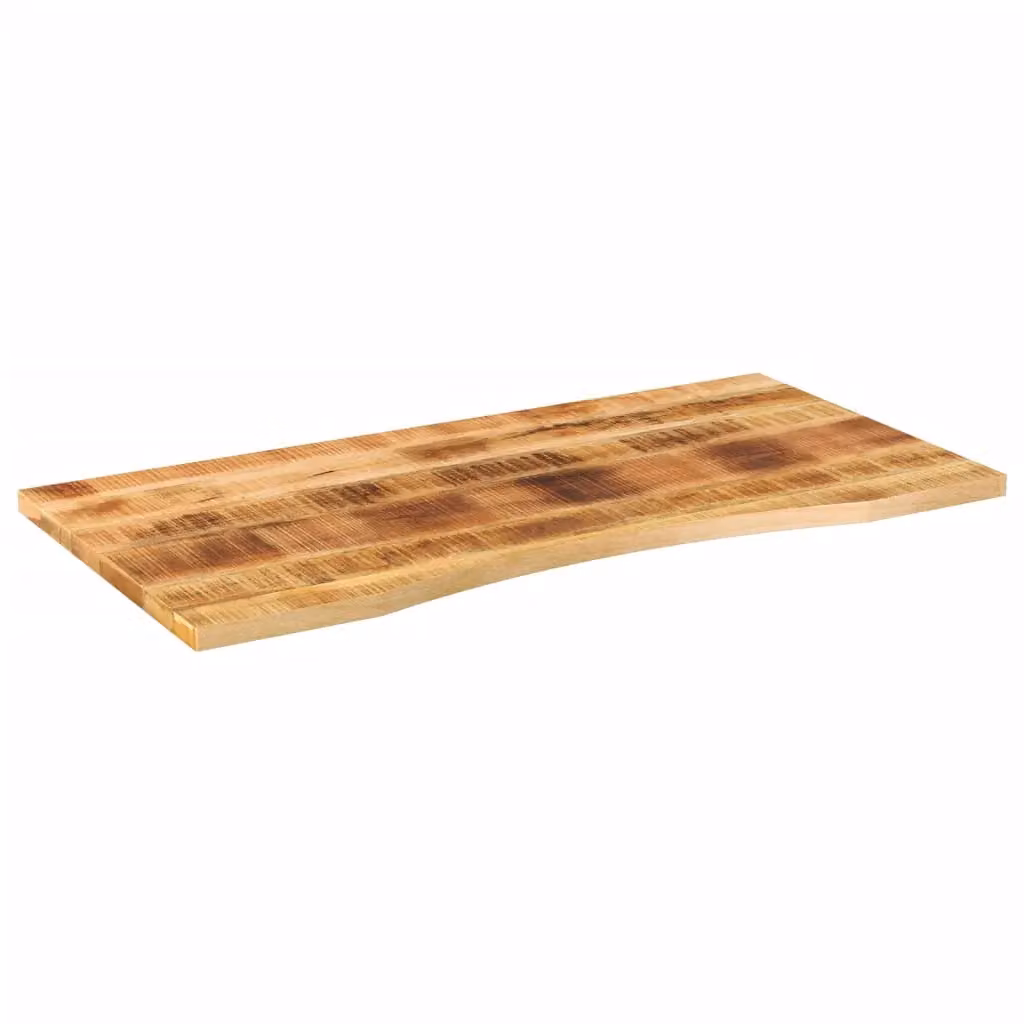 Berkfield Solid Wood Rough Mango Home Desk Top with Curve in Brown W/D/H: 140 x 60 x 2.5 cm – 2