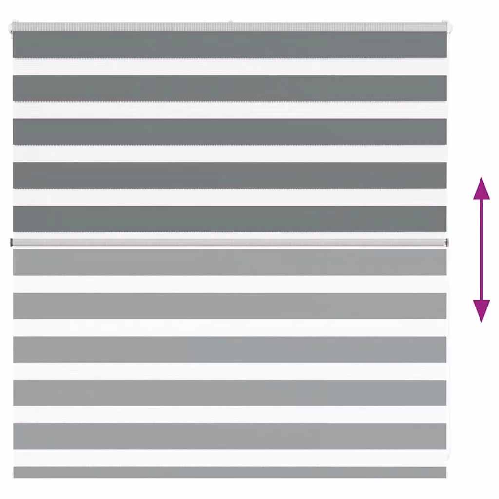 Berkfield Home Zebra Day and Night Blind in Dark Grey, W: 140 cm, H: 100 cm – 4