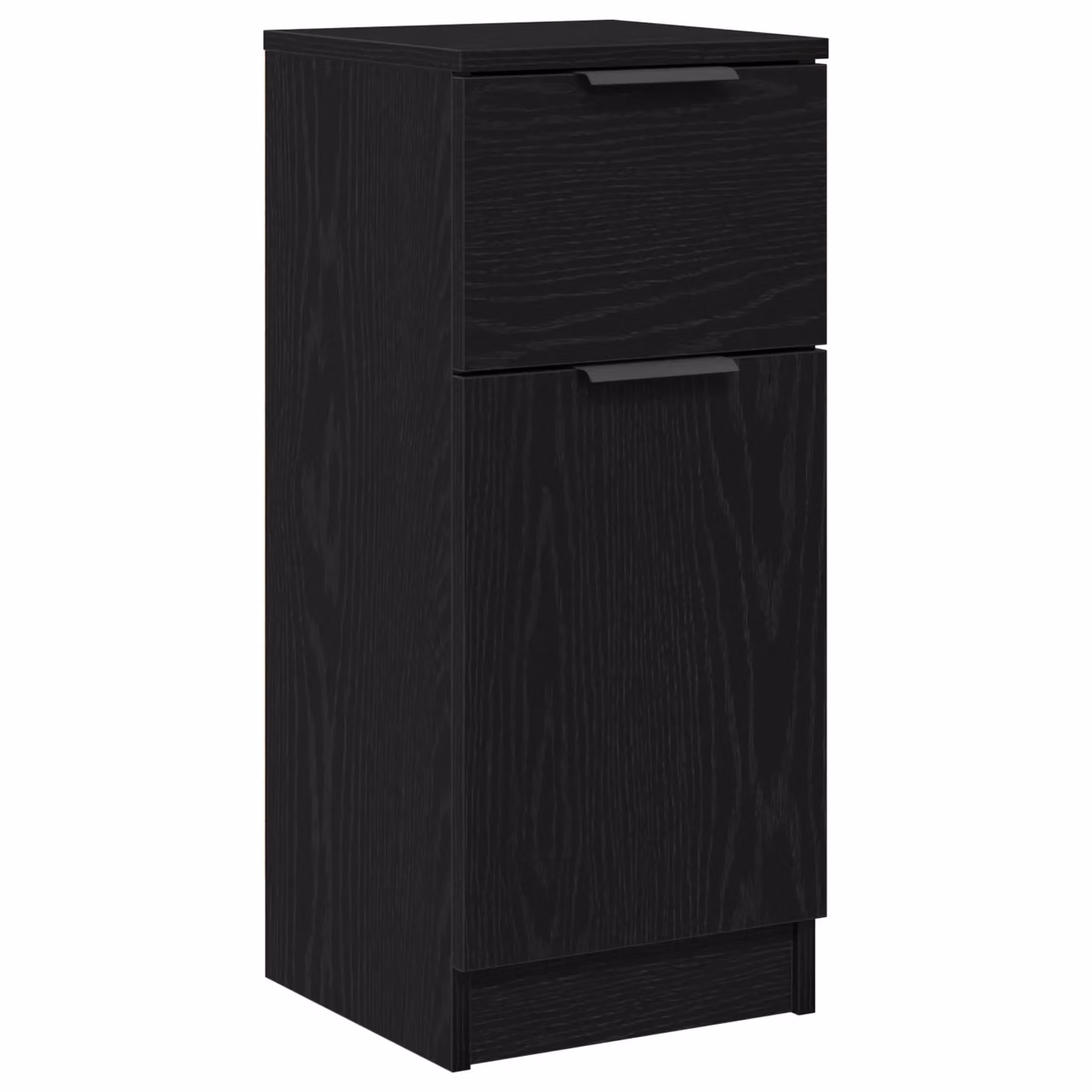 Berkfield Home Black Oak Sideboard in Matt Engineered Wood W/D/H: 30 x 30 x 70 cm – 2