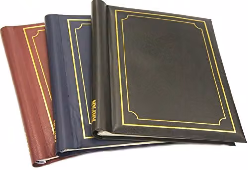 Arpan Deluxe 3 Self Adhesive Large Photo Albums, 60 Pages/120 Sides, Black, Blue and Red – 6