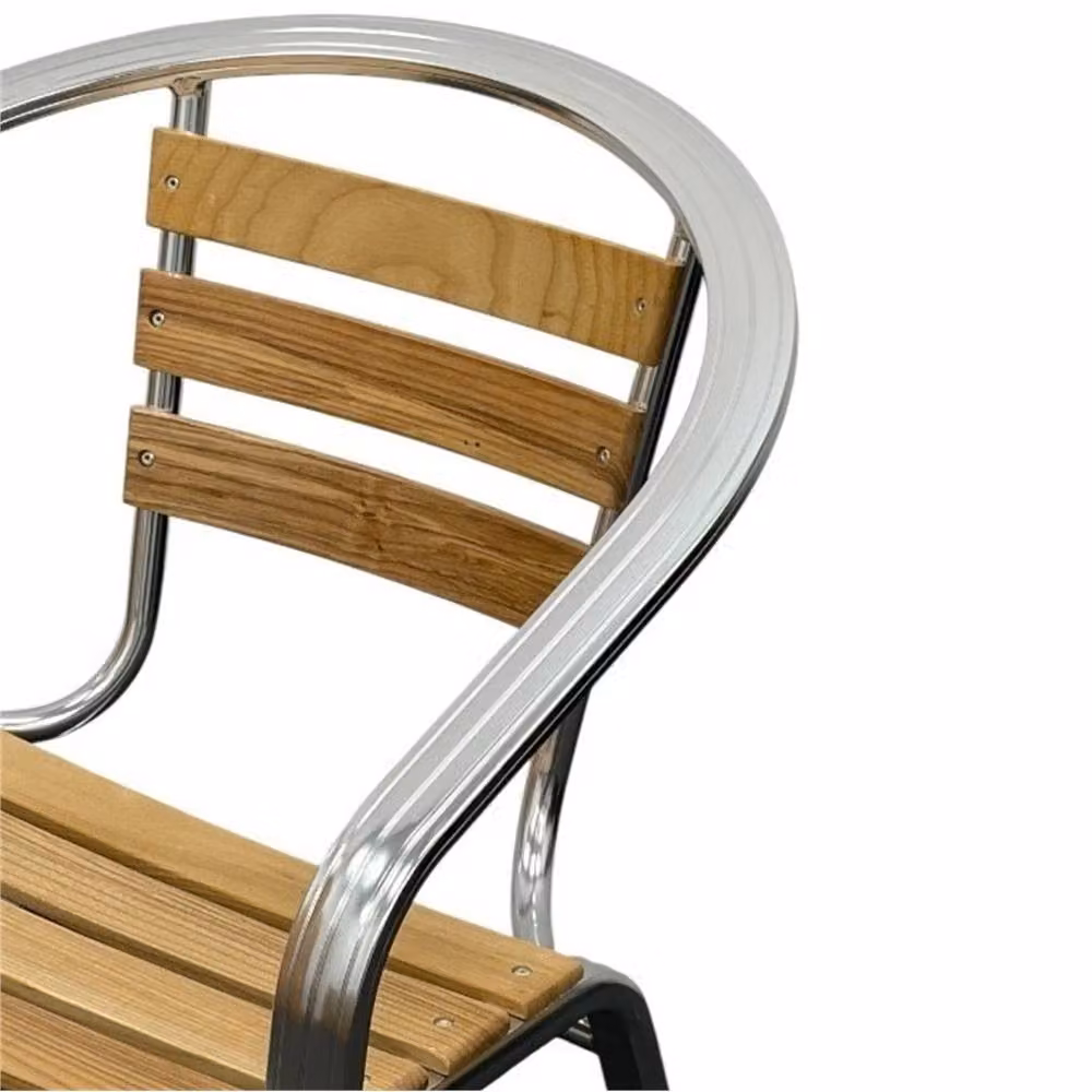 SPETLEK Ash Aluminium and Wood Bistro Chair in Brown – 2