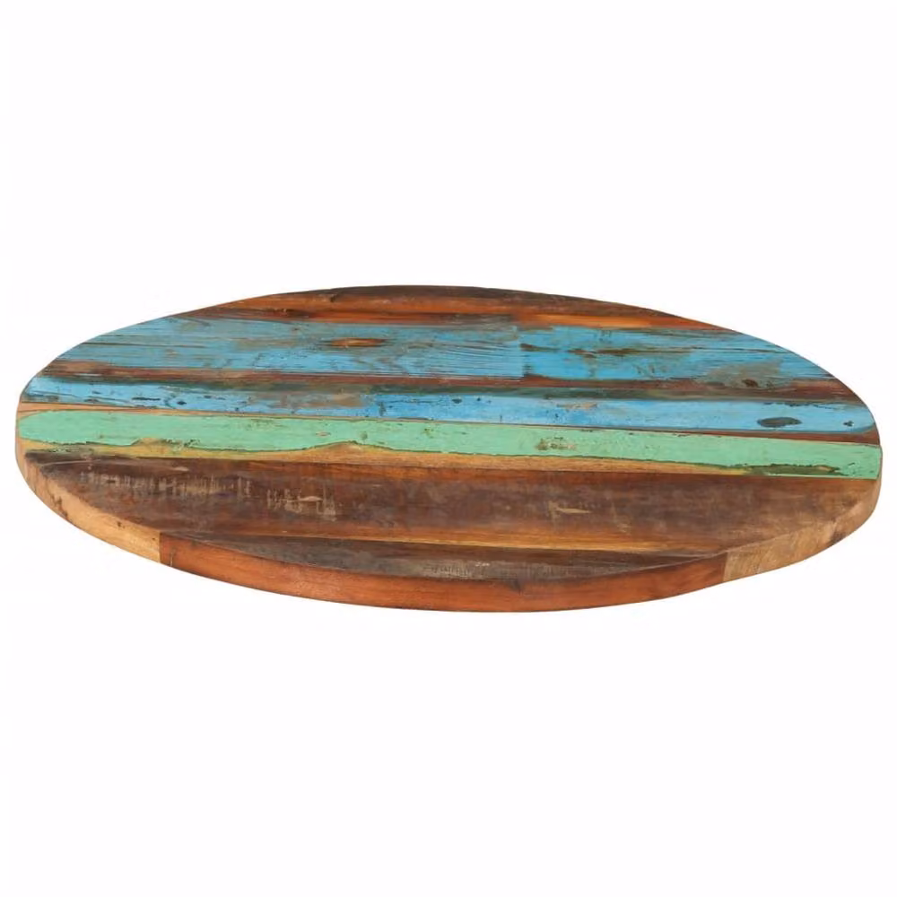 Berkfield Home Round Solid Reclaimed Wood Table Top, Multicolour, Diameter: 60 cm – 2