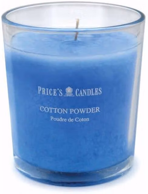 Price's Cotton Powder Scented Glass Jar Candle in Blue