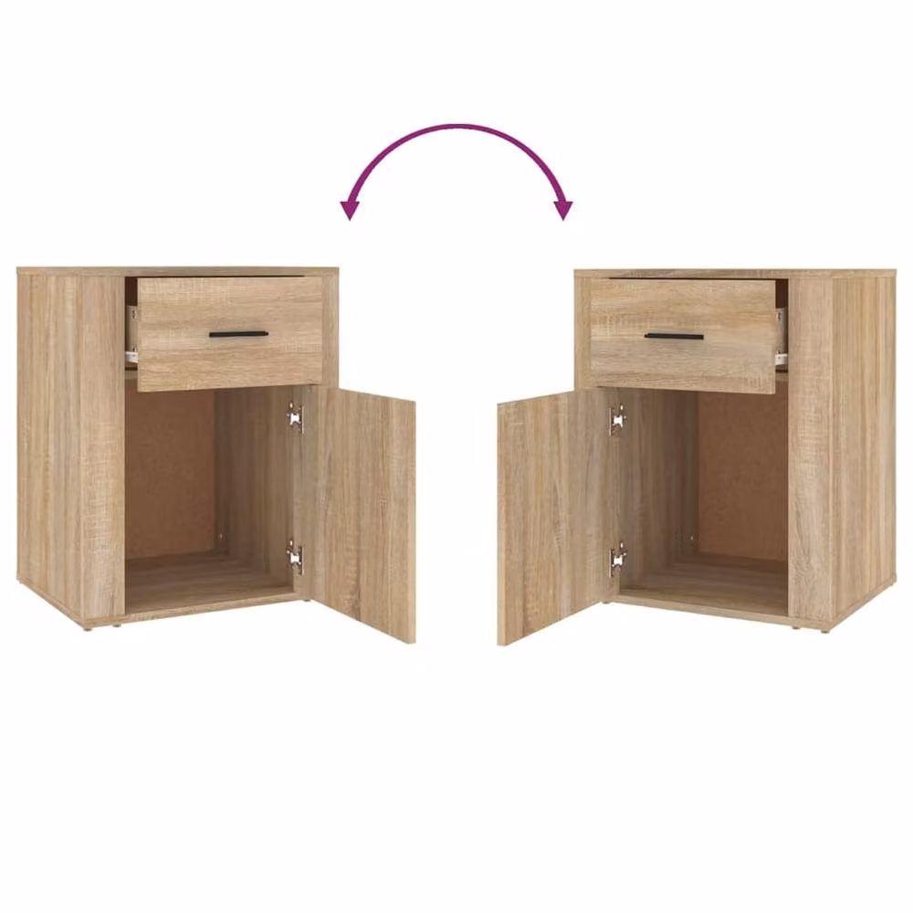 Berkfield Home Sonoma Oak Bedside Cabinet in Brown, W/D/H: 50 x 36 x 60 cm – 3