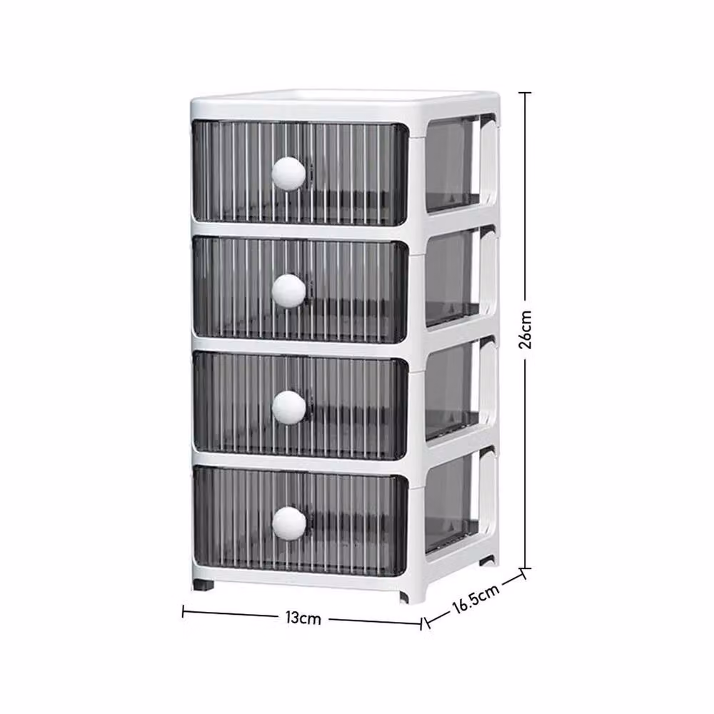 EONLION 4 Tier Plastic Desktop Organiser Storage Unit, White, W: 50 cm, D: 50 cm, H: 50 cm – 2
