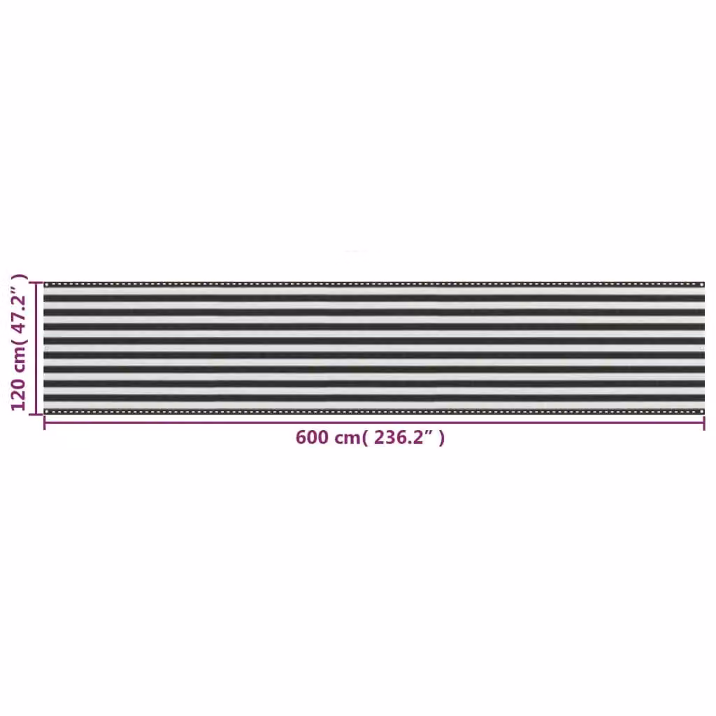Berkfield Home HDPE Balcony Screen in Anthracite, White and Black, W: 120 cm, L: 600 cm – 4