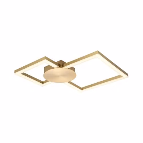Cosylyte Miles Modern Square LED Flush Mount Ceiling Light, Brushed Brass, IP44, 3000K Neutral White, 2800lm, W: 44 cm, D: 44 cm, H: 5 cm – 1