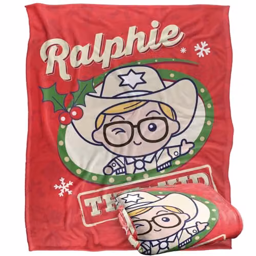 Warner Brothers A Christmas Story Ralphie The Kid Red Multicolour Fleece Throw Blanket, W: 152 cm, D: 127 cm – 1