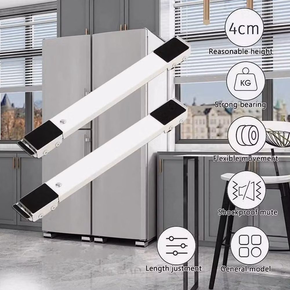 KORVIXA White Plastic Roller Trolley for Washing Machines and Tumble Dryers, W: 52 cm, D: 52 cm – 3