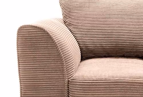 Abakus Direct Jumbo Cord Armchair in Brown, W/D/H: 102 x 86 x 78 cm – 4
