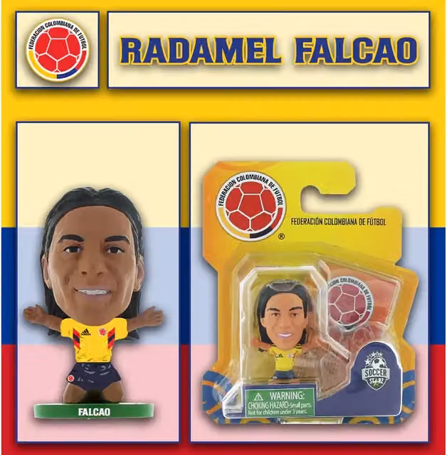 SoccerStarz Colombia Falcao Mini Figure, Yellow, Height: 5 cm