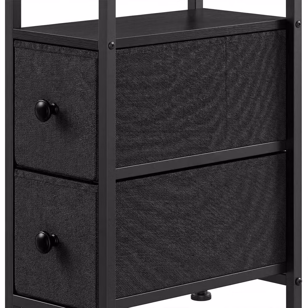 Levede Modern Black Bedside Table with Integrated LED Lighting – 5