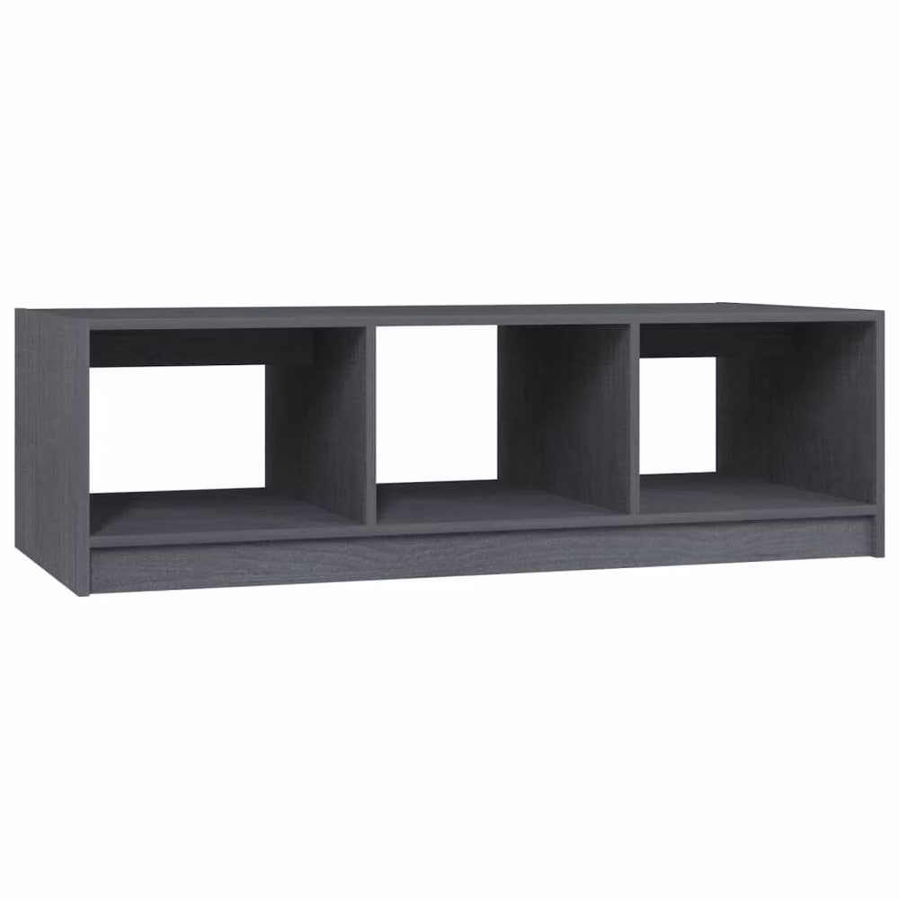 Berkfield Home Modern Grey Rectangular Coffee Table in Solid Pinewood, W: 110 cm, D: 50 cm, H: 34 cm – 2