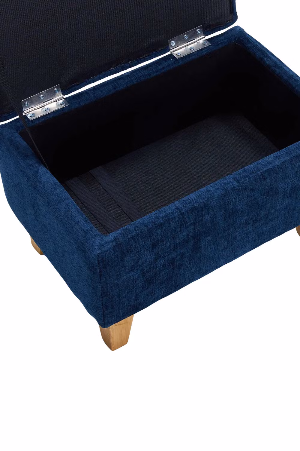 Living and Home Chenille Upholstered Storage Ottoman in Blue – 6