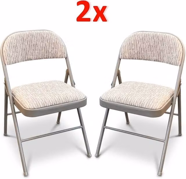 Kelvenix Metal Frame Folding Back Rest Chair in Grey