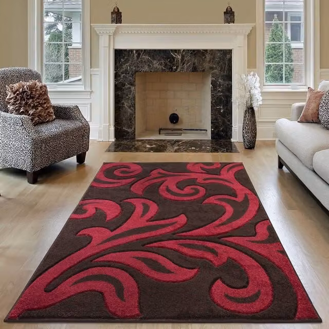Smart Living Florence Modern Hand Carved Area Rug in Brown, W: 60 cm x L: 110 cm – 1