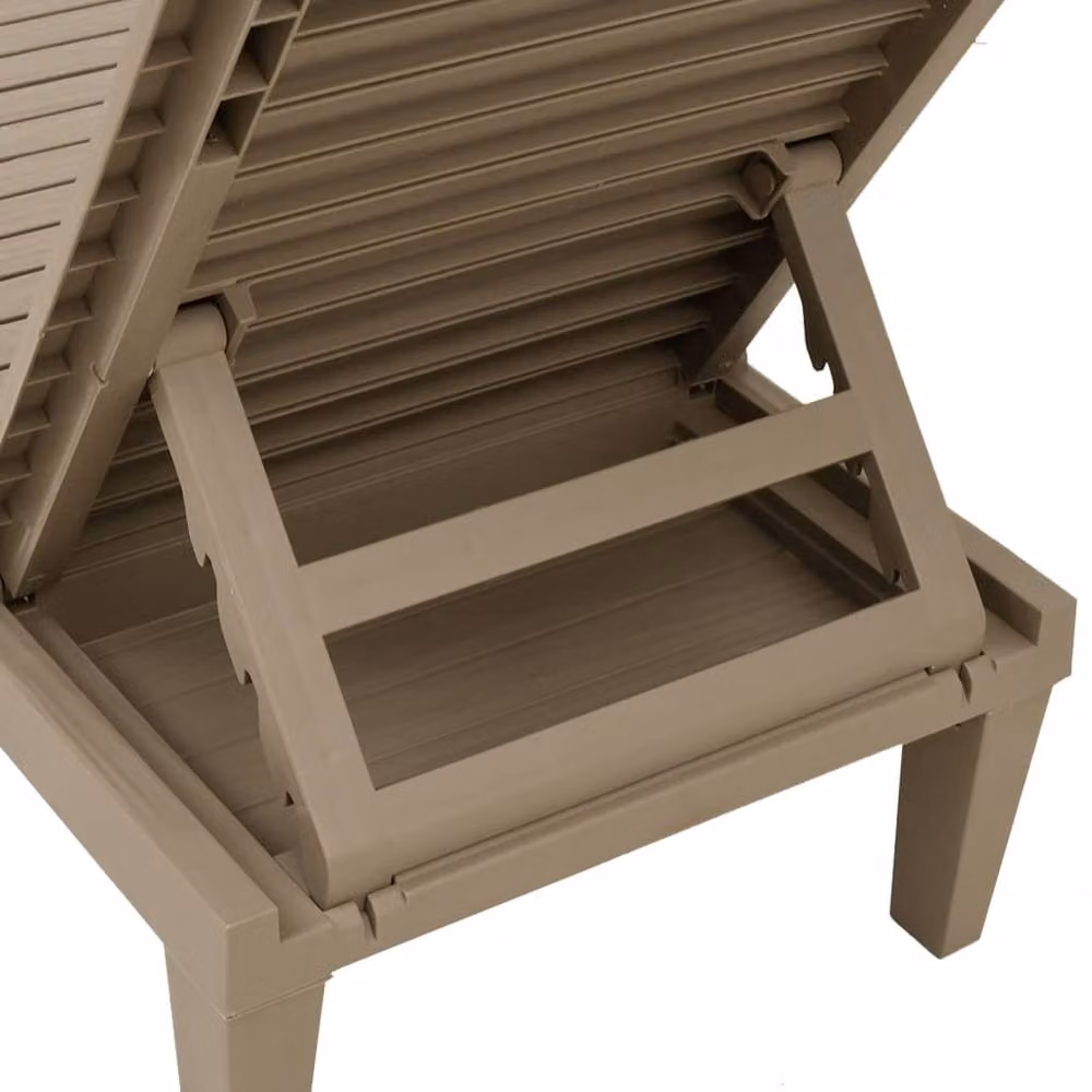 Berkfield Home Sun Lounger in Brown with Adjustable Headrest, W/D/H: 150 x 58 x 83 cm – 3
